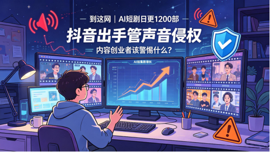 AI短剧日更1200部,抖音出手管声音侵权——内容创业者该警惕什么?